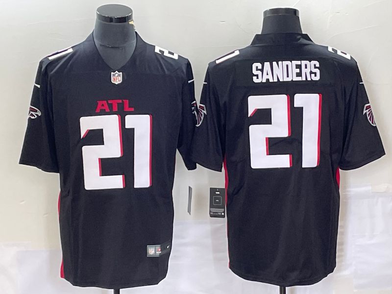 Men Atlanta Falcons #21 Sanders Black Nike Vapor Limited NFL Jersey